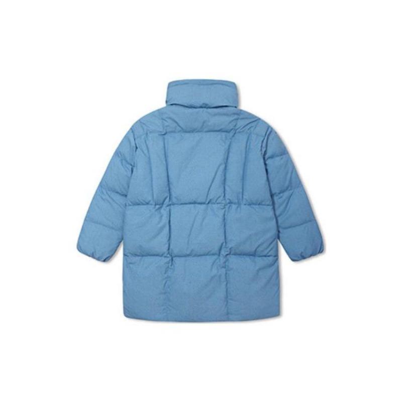 Levis FW22 Solid Color Mid-Length Long Sleeve Down Jacket Women Outerwear Blue A5179-0002
