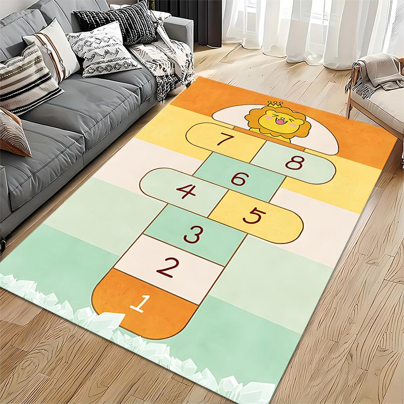 Rainbow Hopscotch Carpet for Kids Suitable for use as an anti-slip game mat for living room and bedroom sofas
