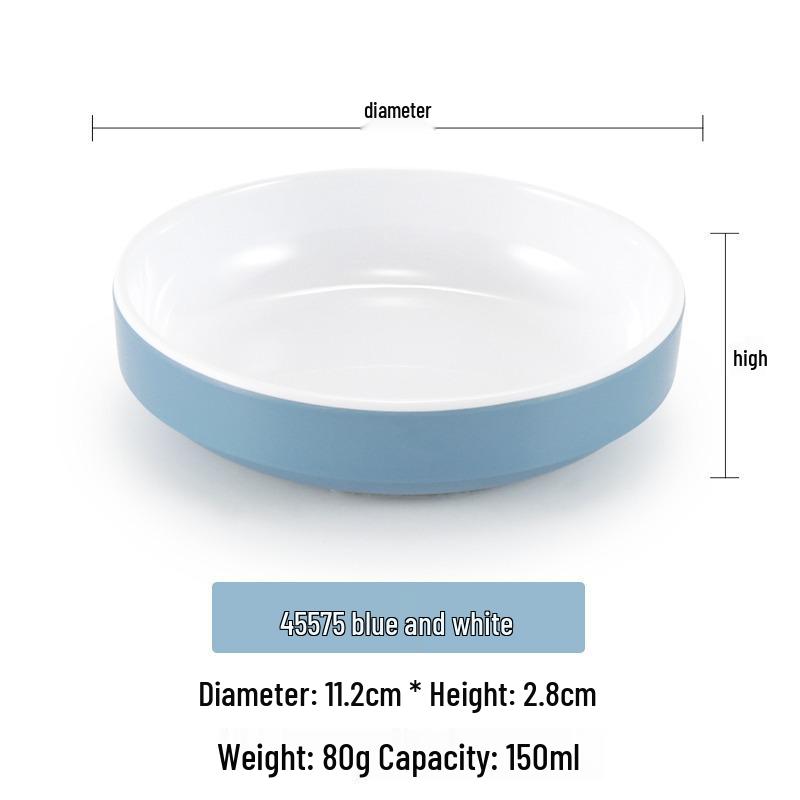 Small Melamine Bowl - Imitation Porcelain, Round Plastic Plate for Dipping Sauce or Snacks, Ideal for Commercial Use