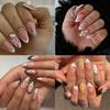 Nail Art Nail Piece European And American Style Flower Small Fresh Collection French Long Almond Nail Wearing Armor