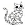 Cute Crystal Cat Brooch, Fashion Animal Pin, Luxury Dress Accessory Gift