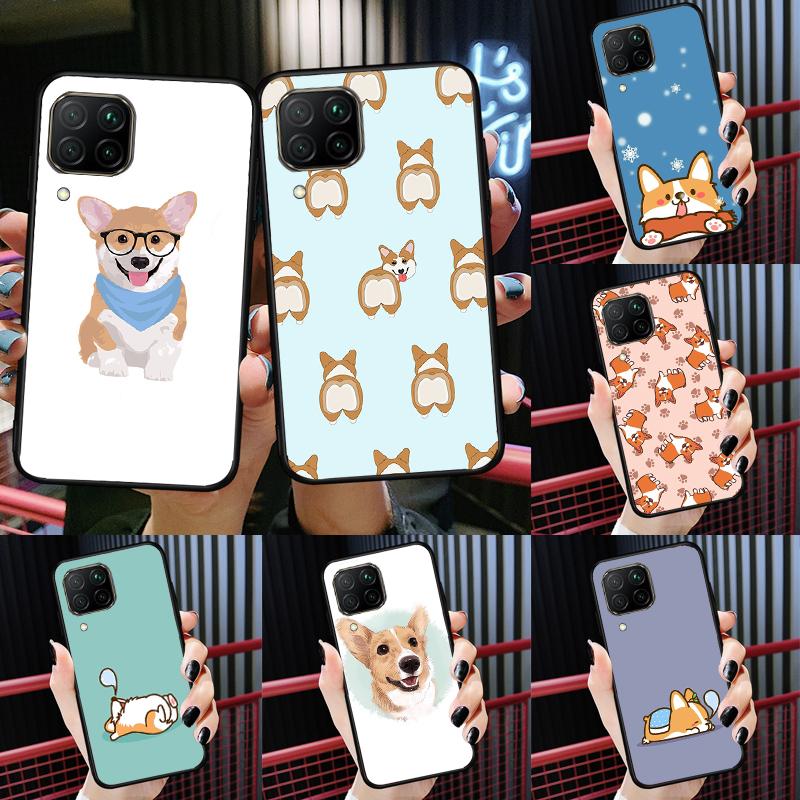 Cartoon Corgi Dog For Huawei P30 P60 Pro P20 P40 Lite Nova 9 10 SE 12s 12i 11i 8i Y91 Y60 Y70 Y72 Y90 Y61 Case