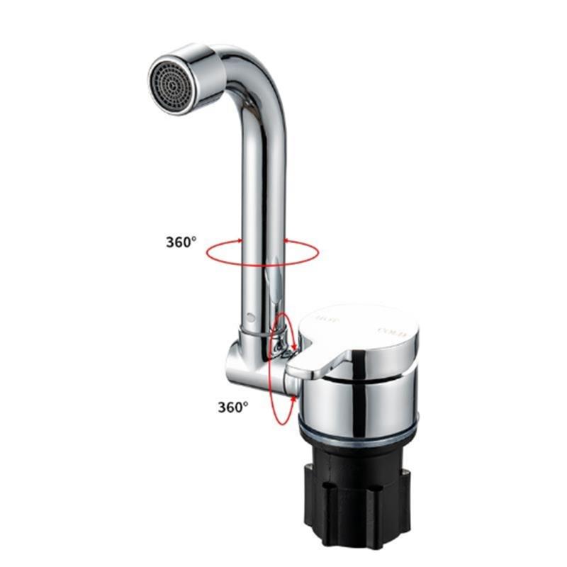 1Piece Faucet High-end Folding Faucet Water Tap 360 Degree Cold Hot Water Faucet for Marine Boat Yacht