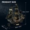 3D Puzzle for Adults Movable LED Pirate Ship Halloween Decoration Detailed Interior Large Queen Revenge Yacht Desk Puzzle Challenging 3D Puzzle with