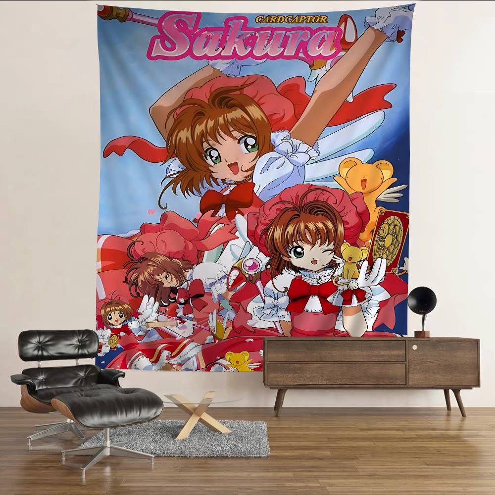 Card Captor Sakura Anime Colorful Tapestry Wall Hanging Bohemian Wall Tapestries Mandala Wall Art Decor