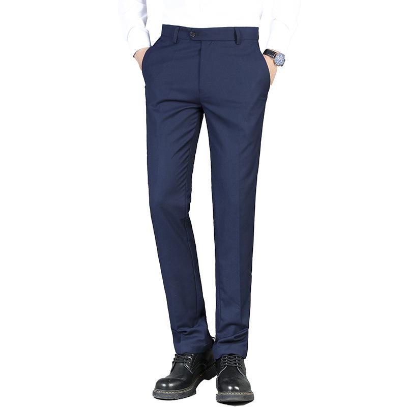Men's Slim Fit Straight Leg Casual Suit Trousers - Spring/Autumn Business Fashion.