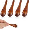 4 Pcs Handmade Tiny Wooden Spoons, 2.4in Tiny Spoons for Spices, Mini Wooden Spoons for Sauces Sugar Salt Dips Spices Honey Mustard Cooking (4)