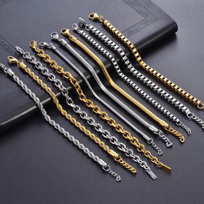 European-American Trend 18K Gold Plated Titanium Steel Cuban Chain Bracelet - Non-fading, Thick Design