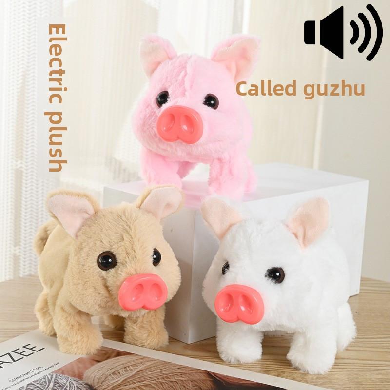Kleines Plüschschwein Elektronisches Spielzeug mit Geh- und Sprechfunktion für Kinderspiel und Lernen