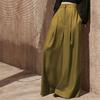 Solid Color High Waisted Drape Leg Pants Pure Color High Waist Drooping Swing Pants Female