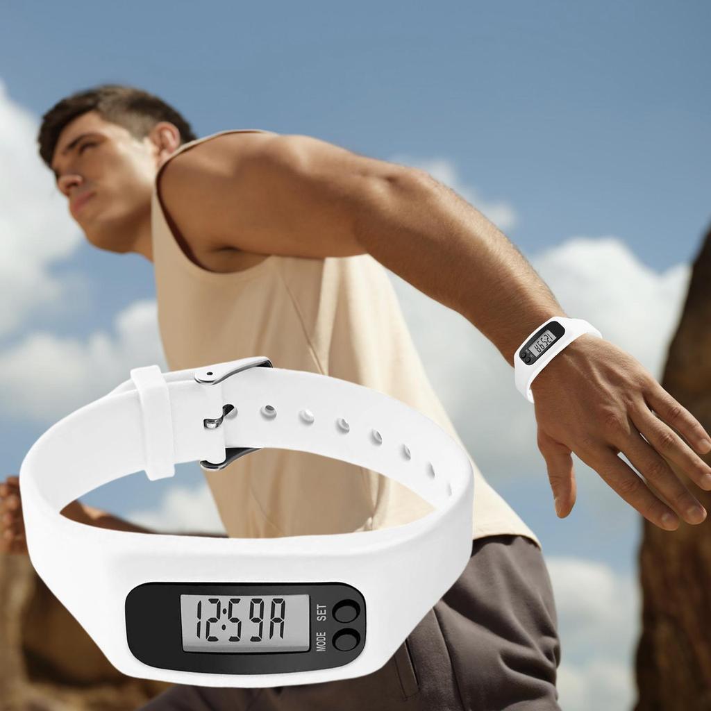 Step Counter Wristband Display Lightweight Monitor Silicone Fitness Multi-Function Band Watch With Pedometer For Commute Walking