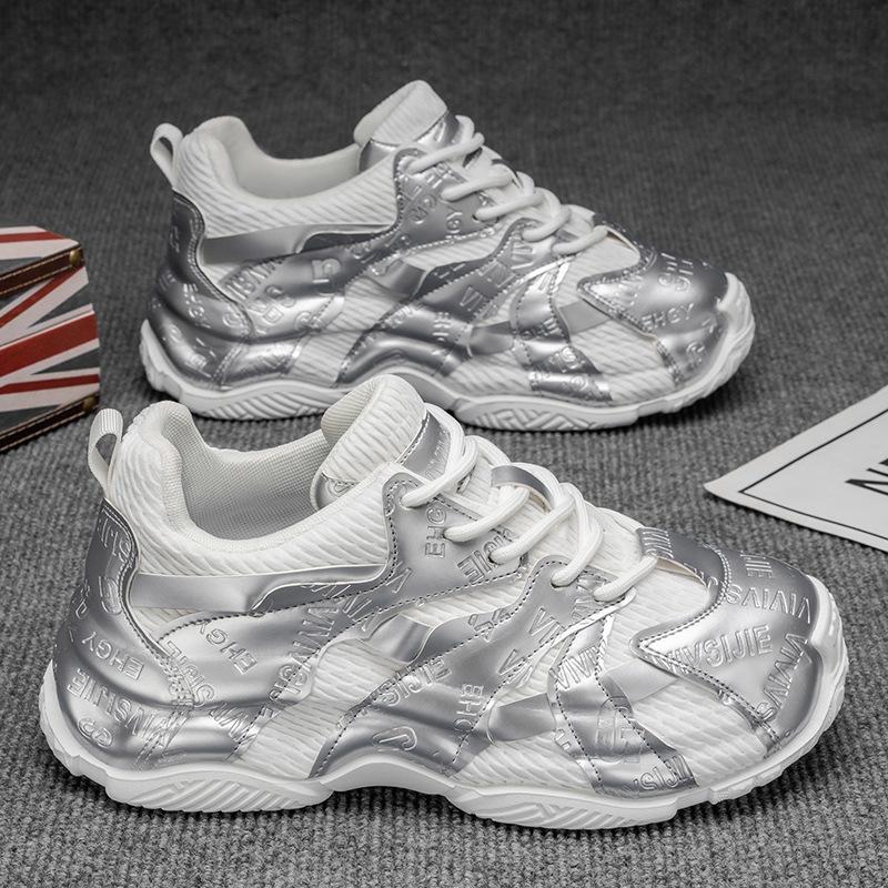 

Премиальные повседневные туфли ультралегкие мягкая подошва для улицы походные ботинки студенческая молодежь натуральные удобные кроссовки для бега 39 серебряный