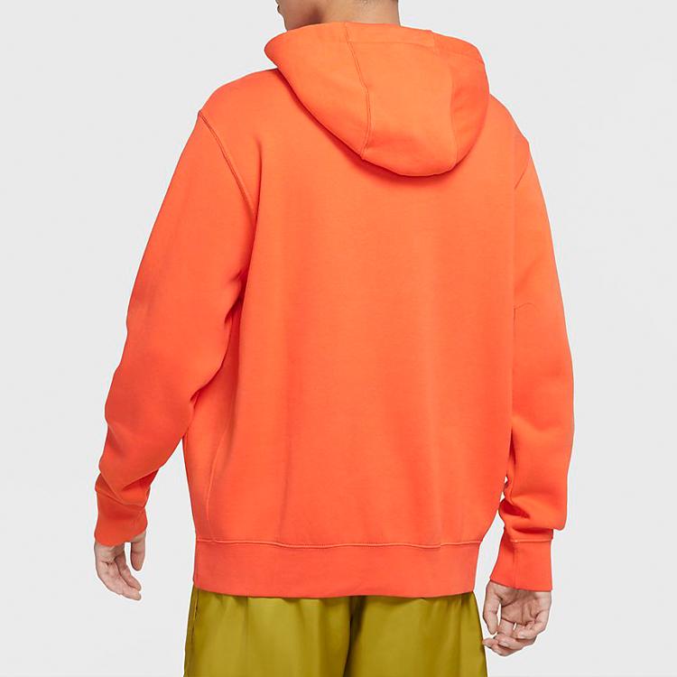 Nike Sportswear Club Fleece Graphic Print Pullover Hoodie Men Tops Electric-Orange BV2974-837