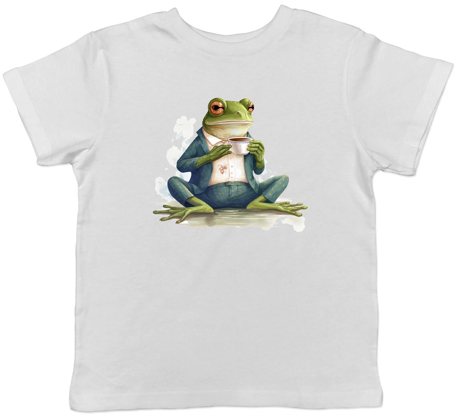 Tea Lover Kids T-Shirt Frog Drinking Chai Childrens Boys Girls Gift 130
