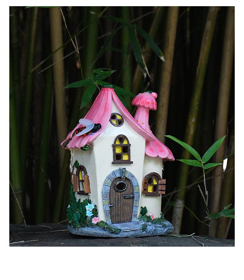 Solar-Powered Resin Fairy Garden Lamp 