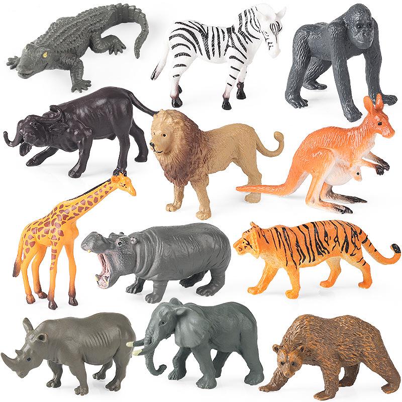 Wild Animal Figurines - Realistic Tiger, Lion, Kangaroo, Hippo, Gorilla, Rhino, Elephant, Croc, Zebra Models