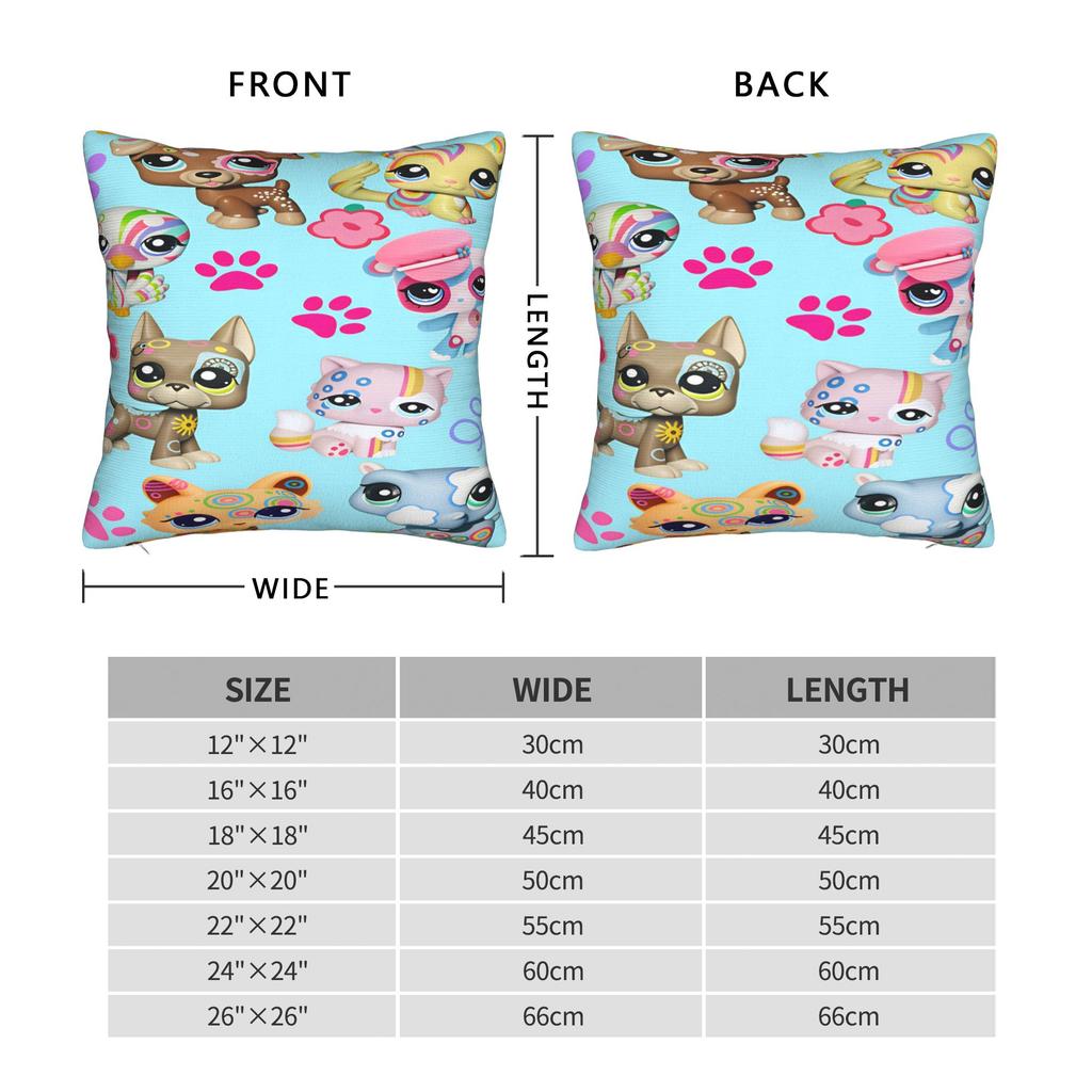 Littlest Pets Shops Pillow Cover Retro Trendy Pillow Case For Living Room Chair Soft Pillowcases Gift Idea