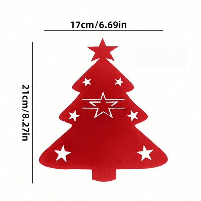 20/2pcs Christmas Cutlery Holders Xmas Tree Shaped Knife Fork Spoon Holder Bags Tableware Pockets Organizer Bag Party Home Decor