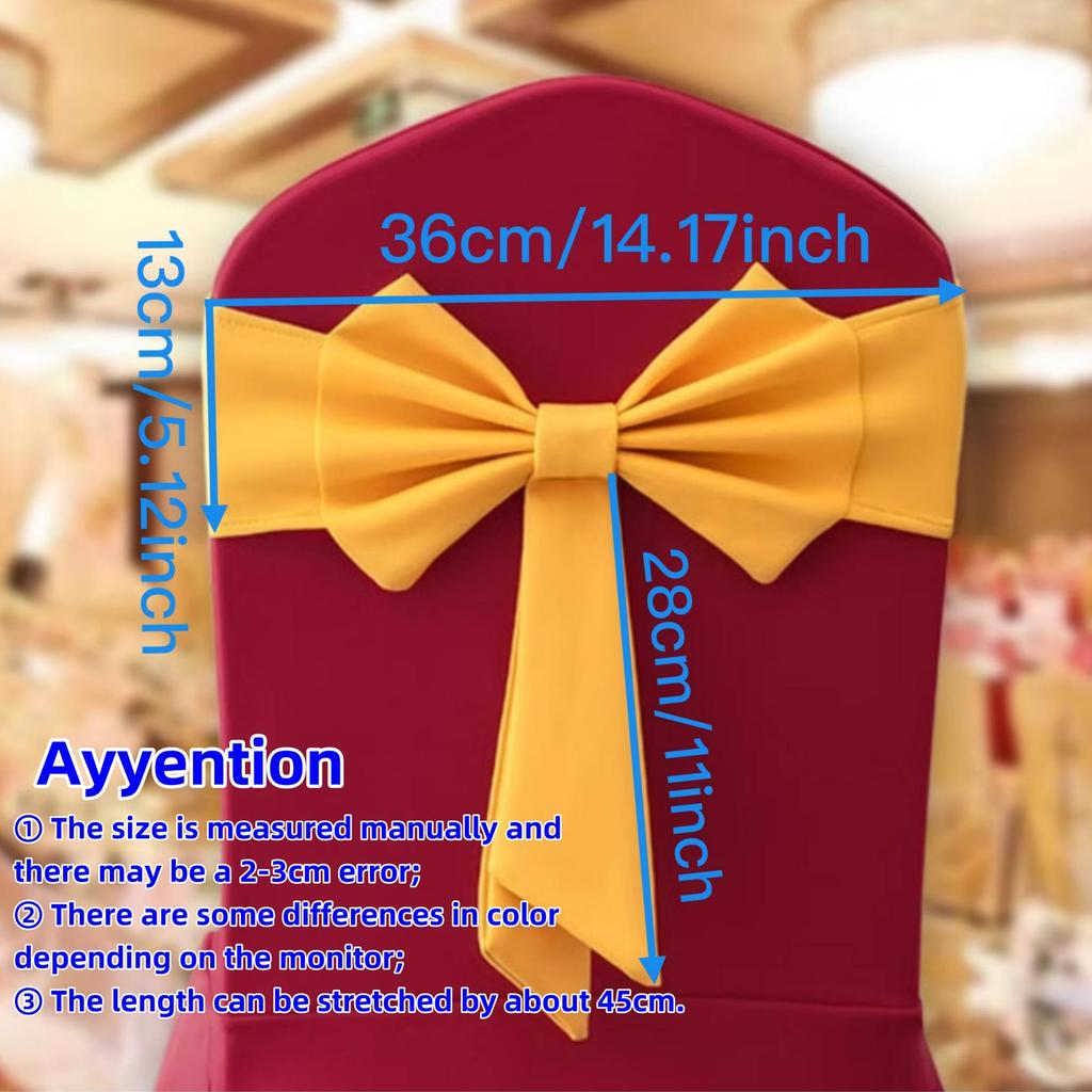 Husă de scaun plisată elastică cu decorațiune cu fundă pentru nunți și banchete