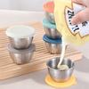 1.69oz/50ml Reusable 304 Stainless Steel Salad Sauce Container with Lids Leakproof Camping Hiking Picnic Outdoor Sauce Dispenser