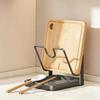 Kitchen Pot Cover Spatula Holder Storage Rack Cutting Board Drain Multi-functional Household Countertop Chopping Board Shelf