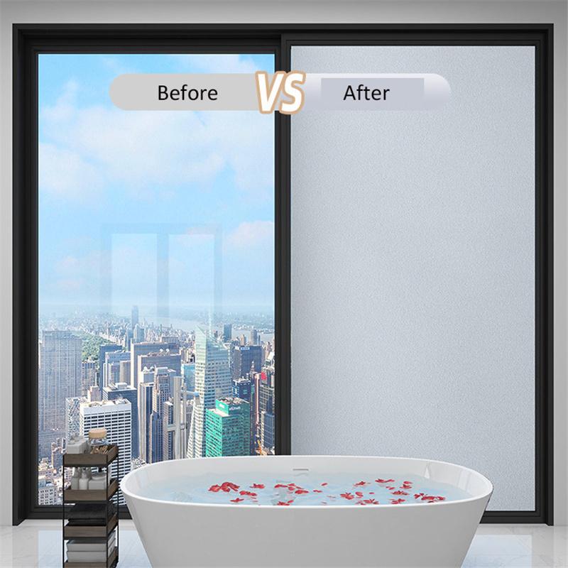 Non Adhesive Static Reusable Frosted Shower Window Glass Door Bathroom Sticker Privacy Film Home Office