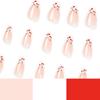 24 Pieces Wearing Nail Art, French White Edge Nail Art Wearing Finished Nail Art, Small Cherry, Removable Nail Art Nail Film