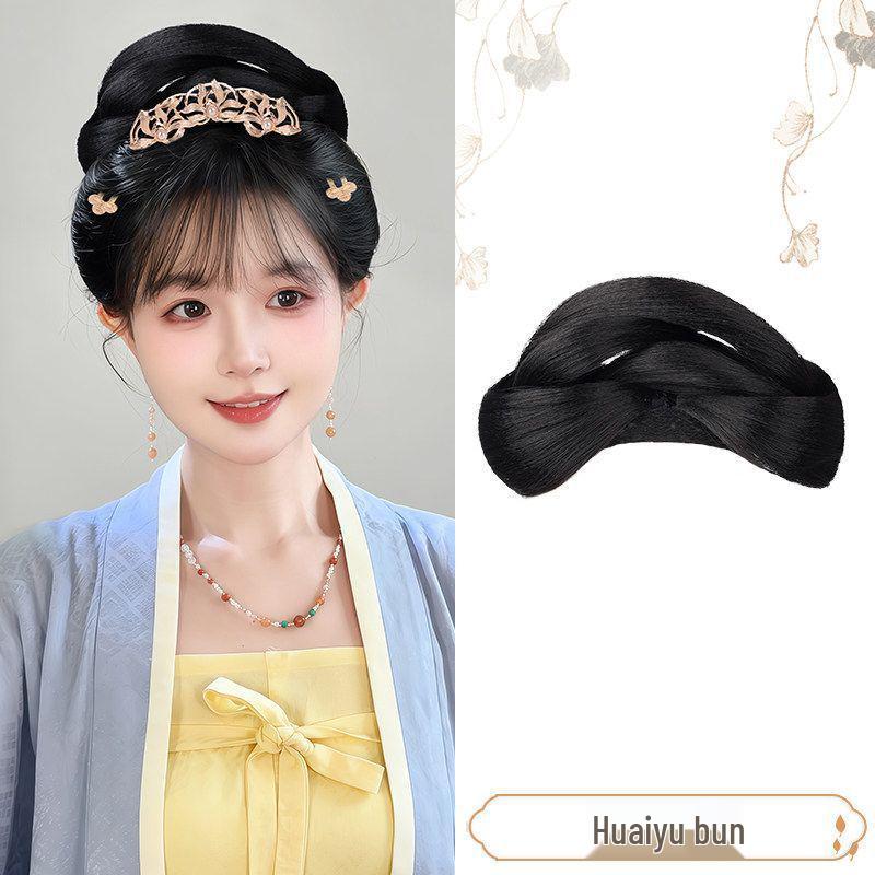 Ming Dynasty Hanfu Clip-in Hair Bun: Silk Wig for Ancient Costume Hairstyles