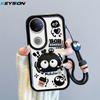 KEYSION Shockproof Case for VIVO V50 5G with Lanyard Soft Silicone Cute 3D Cartoon Doll Phone Back Cover for VIVO V50