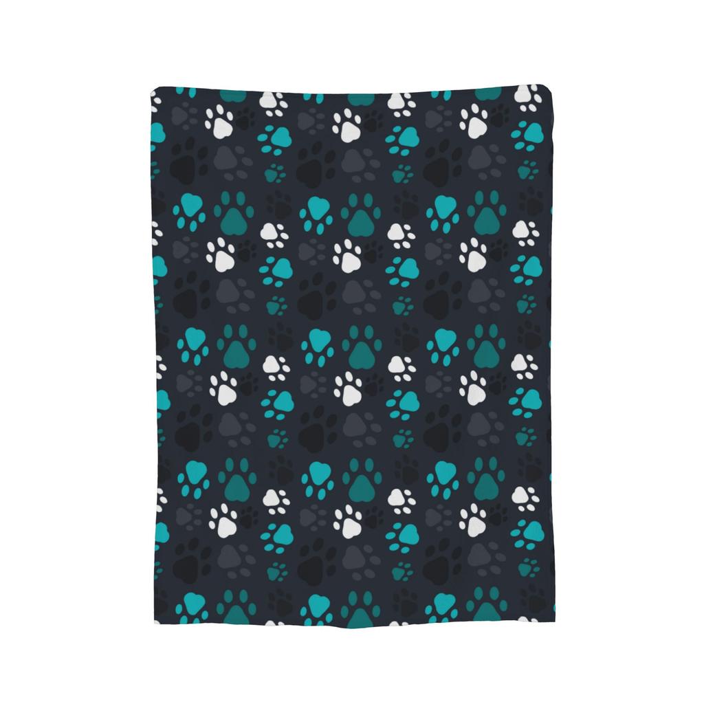 Dog Paw Cartoon Pet Blankets Coral Fleece Plush Decoration Ultra-Soft Throw Blankets for Bedding Travel Bedspread