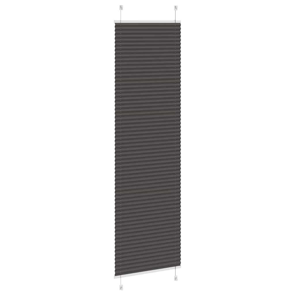 Roleta Plisowana Czarna 55X200 Cm Szerokość Tkaniny 54,4Cm