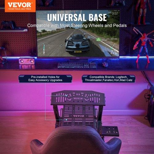 VEVOR Racing Wheel Stand For Logitech G923/G920/G29, Heavy Duty Steel Driving Simulator Cockpit-Thrustmaster T248P