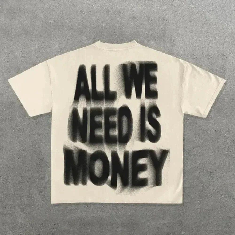 Streetwear Y2k T Shirt Harajuku Hip Hop Graphic Print Casual Cotton Round Neck TShirt Women Gothic Short Sleeve Tops Unisex