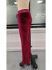 Autumn/Winter Women's European & American Flared Velvet Pants - Slimming, Casual, Commuter Style