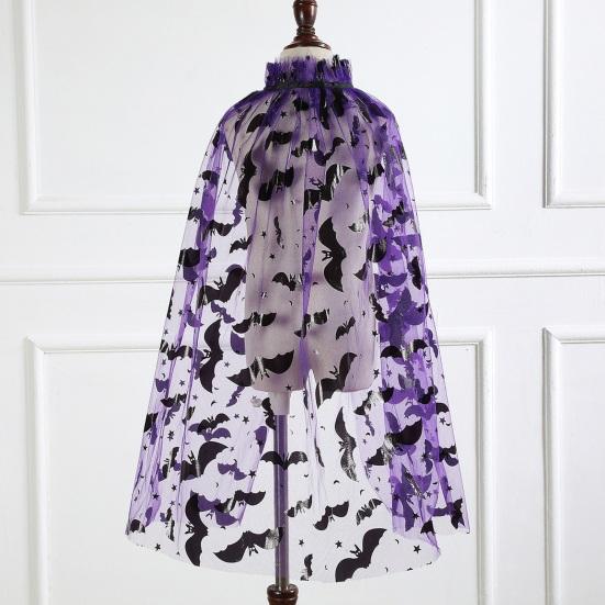 Halloween Cape Lightweight All-Match Dress Up Spider Web Bat Tulle Cloak Cosplay Costume Photography Prop