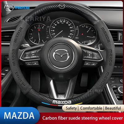 Für 2 3 5 6 CX-4 CX-5 CX-7 CX-8 CX-30 CX-50 MX5 Miata RX-7 RX-8 Axela Atenza Auto Kohlefaser Leder Lenkradabdeckung