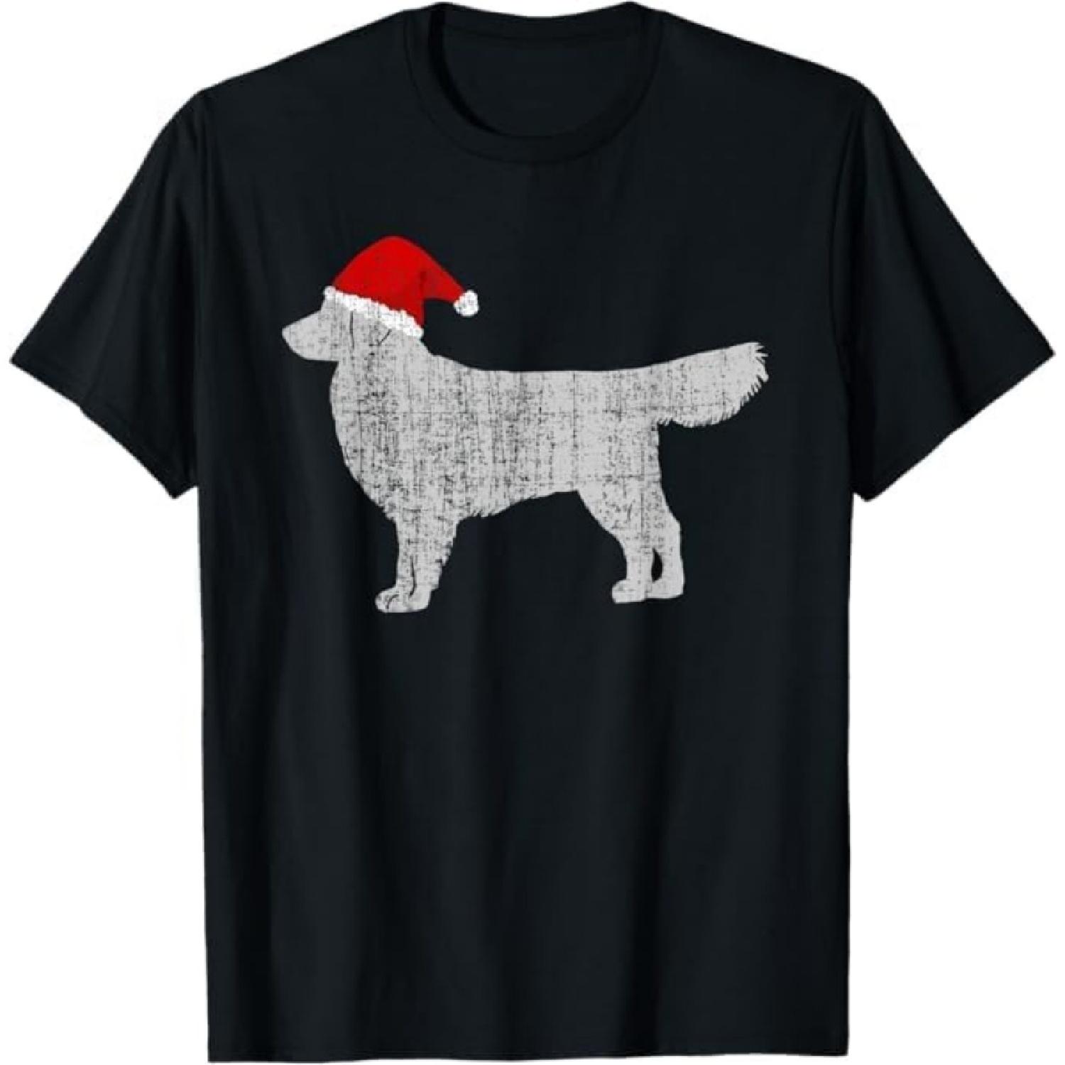Vintage Santa Hat Golden Retriever Dog T-Shirt BAOANH Mens Womens Tank Top Sweatshirt Hoodie 734 S