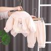 Baby Girl Animal Print Fleece Hoodie And Pants Set For Toddler Winter Casual Wear