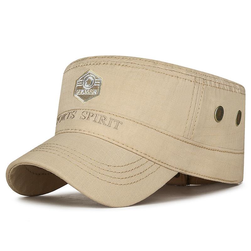 

Весна Осень Четыре Сезона Мужская Кепка Плоский Верх Вышитые Буквы Воздухопроницаемая Кепка Солнцезащитная Кепка Для Отдыха На Природе хаки