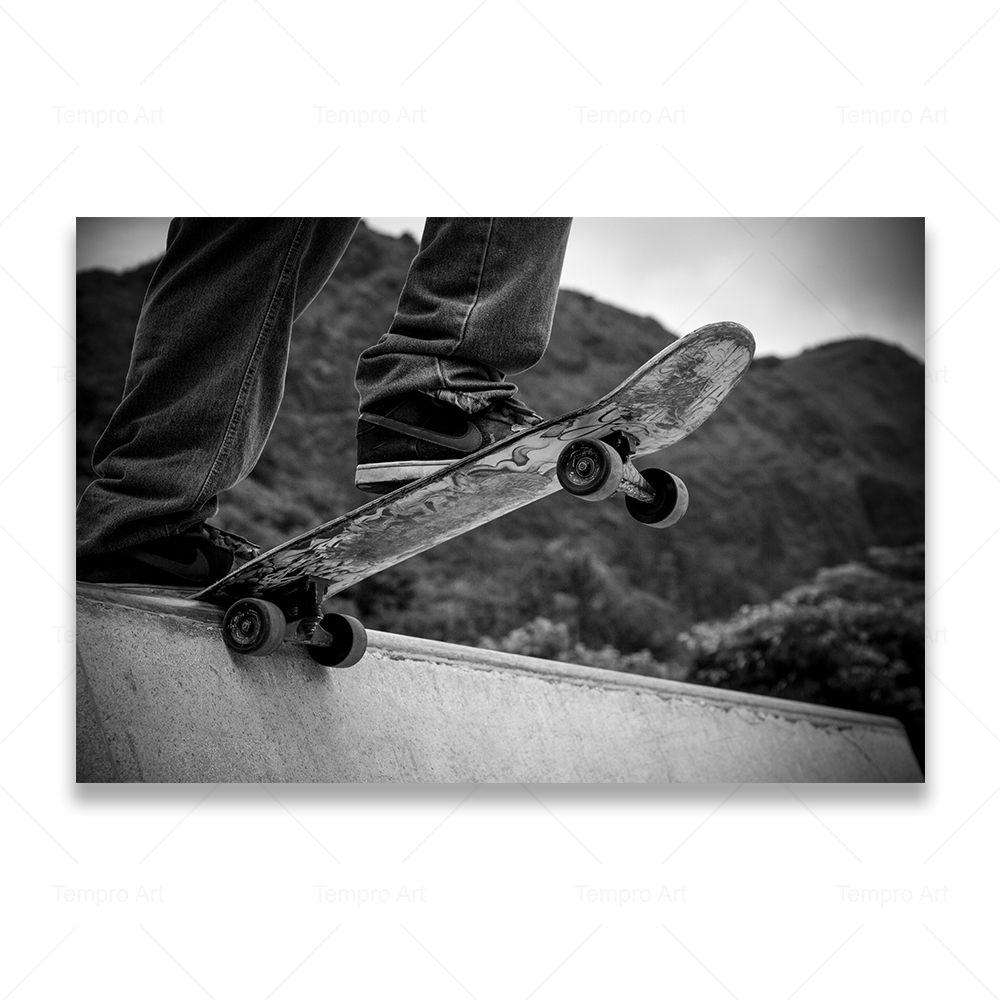Skateboarding Extreme Sports Posters Prints Black White Photo Canvas Painting Wall Art Pictures Room Decor Skateboard Lover Gift