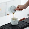 Gift travel tea set, portable bag, ceramic side handle pot, outdoor pot, three cups, simple gift for customers