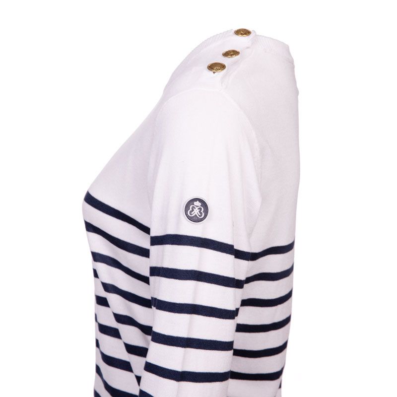 Pull femme raye bouton epaule rakel Femme BURTON OF LONDON