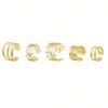 5pcs Fashionable Earrings, Exquisite Leaf and Textured Ear Tips, No Need for Pierced Earrings
