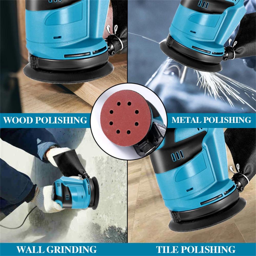 3 Gears Electric Cordless 125MM Orbital Sander Machine Fit For Makita 18V Battery