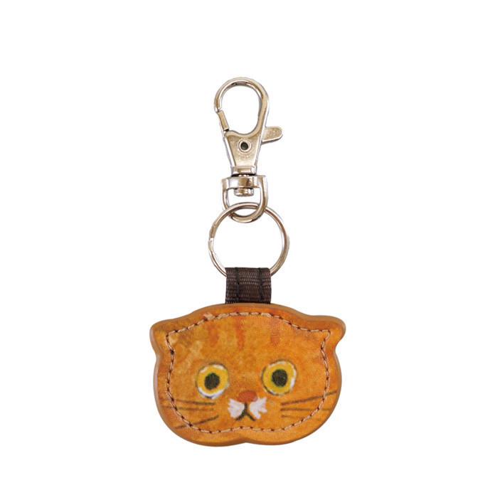 Japanese-Style Cute Kitten Keychain Charm - PU Leather Bag Accessory