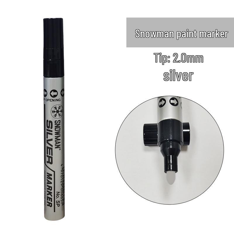 Snowman Industrial Paint Pen - 2mm Metal & Steel Touch-Up Marker from Japan.