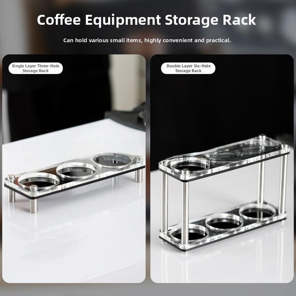 Double Layer Stand Acrylic Cup Holder Restaurant Kitchen Holds 63mm Diameter Fits Up To 11cm Height Minimalist Style