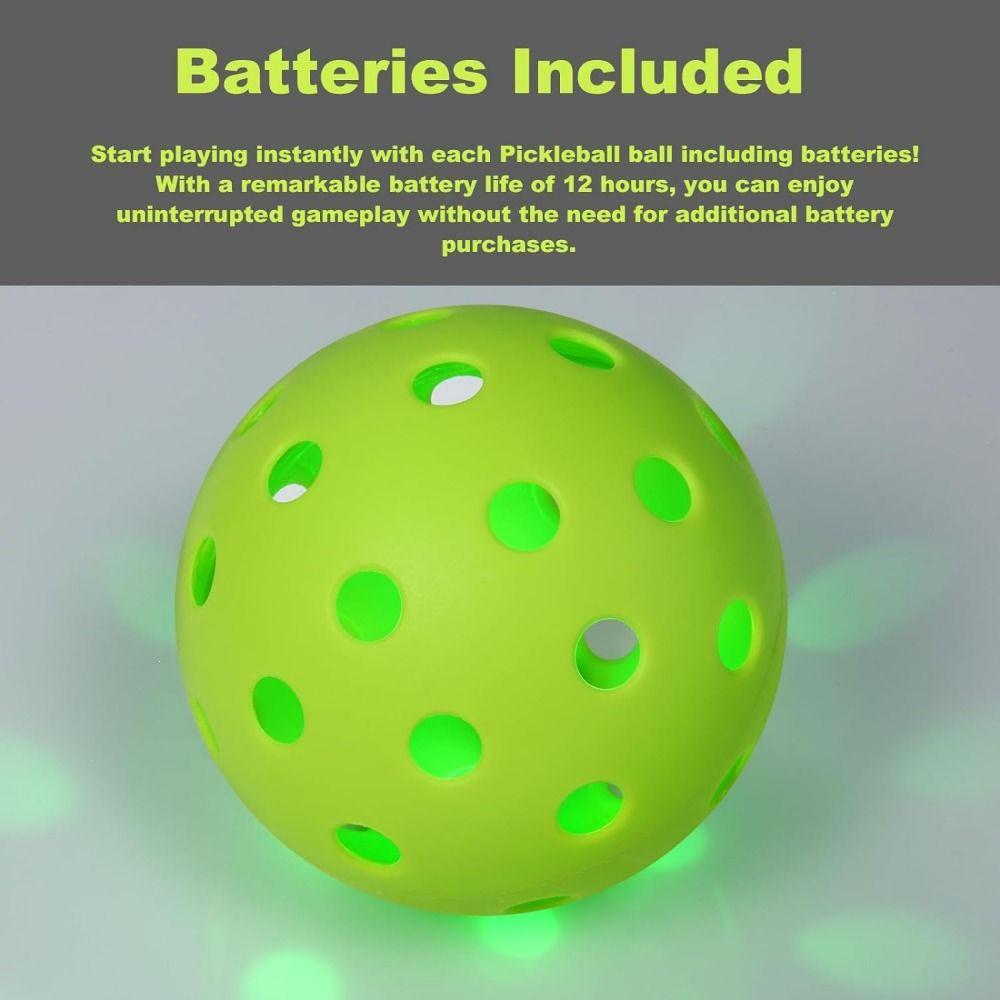 Grünes Licht LED Leuchtende Pickleball Bälle Langlebig Leuchten im Dunkeln Pickleball Bälle Outdoor