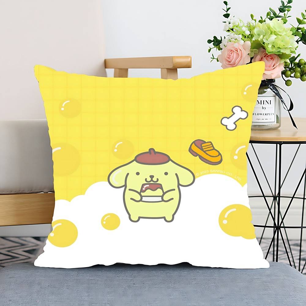 S-Sario P-Pompompurin Kissenbezug Kissenbezug Polyester Kissenbezug Dekoratives Sofakissen Kissenbezug Heimdeko