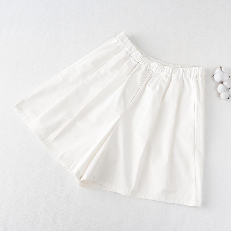 Saidi Pure Cotton Women's High Waist Loose Pleated Summer Casual Shorts